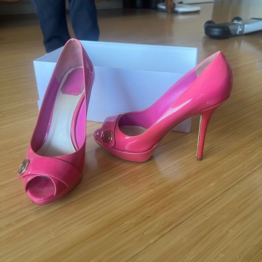Dior Vibrant Pink Peep-Toe Heels